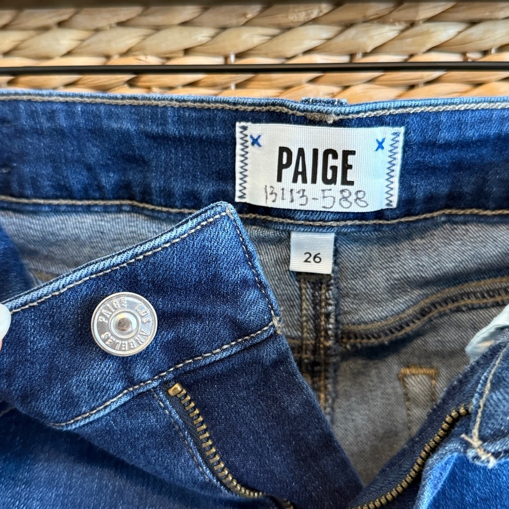 Paige Mid-Rise Skyline Ankle Peg Leg Jeans, 26 - Picture 7 of 8